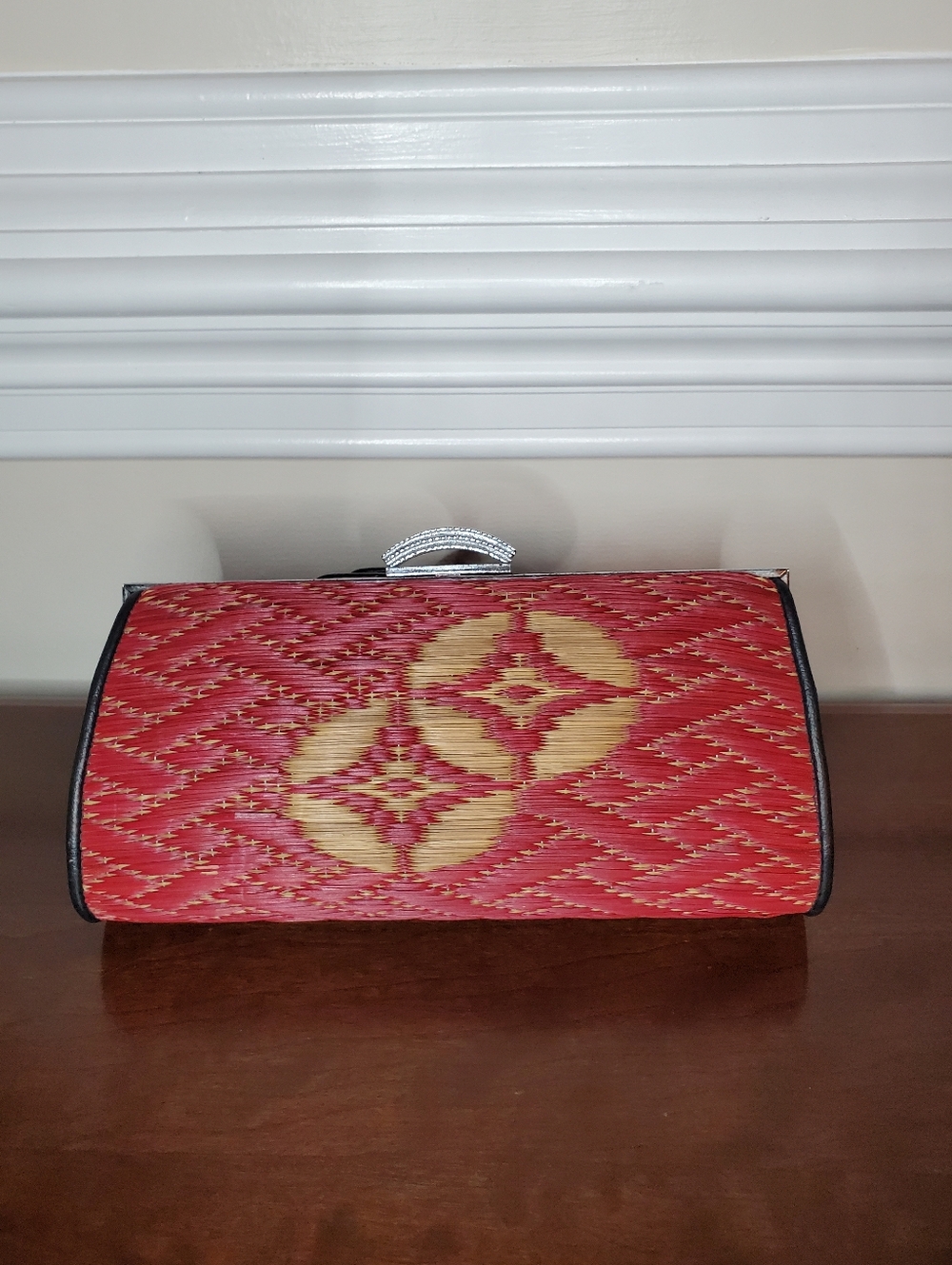 Vintage Japanese Igusa (Woven Grass) Kimono Clutch